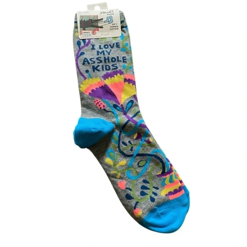 NEW NWT Blue Q Socks I Love My A&%^#@ Kids Womens Socks Size‎ 5-10
